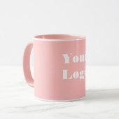 Mug Votre logo rose blanc (Devant gauche)