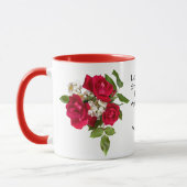 Mug Votre message : Bouquet Rose rouge Photo Valentine (Gauche)
