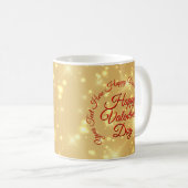 Mug Votre message de Jour de Valentines Gold de TEXTE (Devant droit)