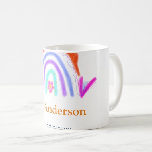 Mug Votre message e ajouter nom de texte rainbow profe (Devant droit)