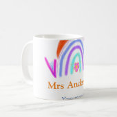 Mug Votre message e ajouter nom de texte rainbow profe (Devant gauche)