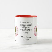 Mug Votre message Red Rose Photo Valentine (Centre)