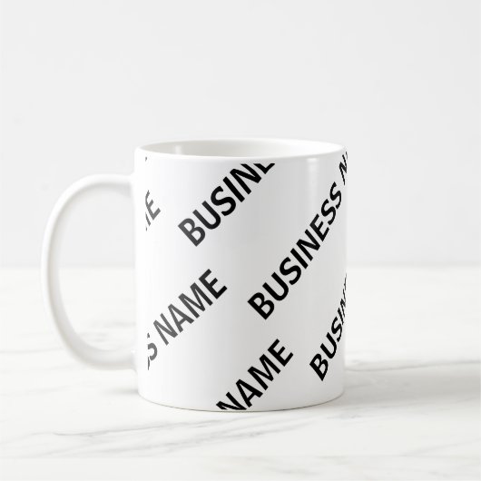 Mug Votre Motif de nom d'entreprise | Noir et blanc (Gauche)