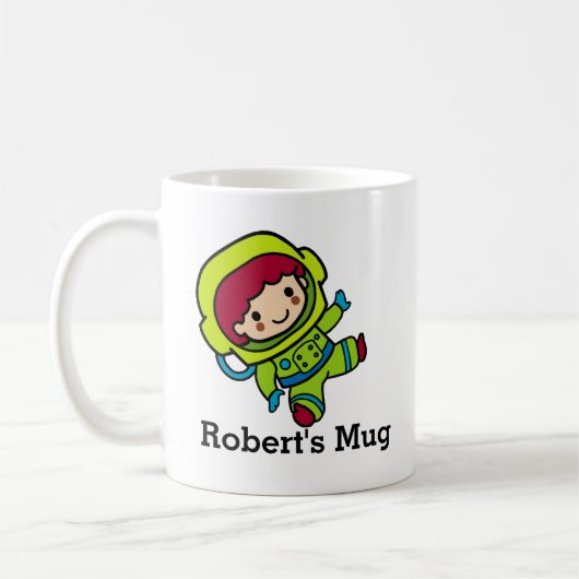 Mug Votre nom Astronaut garçon en Spacesuit (Gauche)