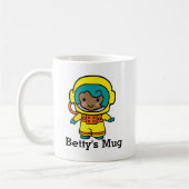 Mug Votre nom Astronaut Girl in Spacesuit (Gauche)