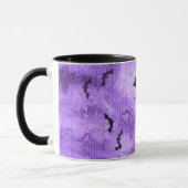 Mug Votre nom: Bats d'Halloween Grunge violet (Gauche)