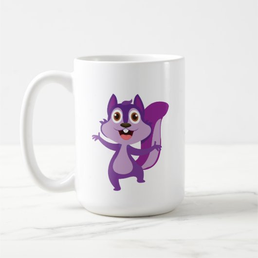 Mug Votre nom Bureau des écureuils pourpres (Gauche)
