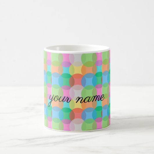Mug votre nom cercle coloré cercles motif (Centre)