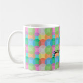 Mug votre nom cercle coloré cercles motif (Gauche)