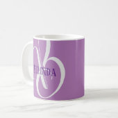 Mug Votre nom et la Lavande initiale Purple Grey (Devant gauche)