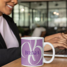 Votre nom et la Lavande initiale Purple Grey