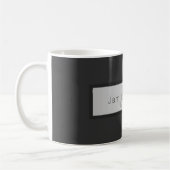 Mug Votre nom et votre monogramme | Gris & Faux Silver (Gauche)