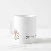 Mug Votre Nom Fleurs de jardin Papillon (Devant gauche)