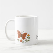 Mug Votre Nom Fleurs de jardin Papillon (Gauche)
