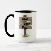 Mug "(Votre Nom) Gone Fish'n" Personnalisable (Gauche)