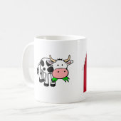 Mug Votre nom Grange rouge avec animaux de ferme Enfan (Devant gauche)