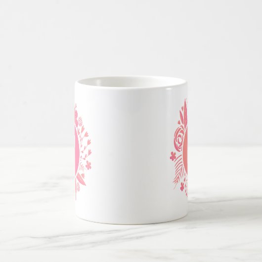Mug Votre nom | Monogramme floral (Centre)