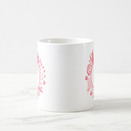Mug Votre nom | Monogramme floral (Centre)