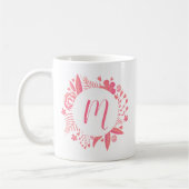Mug Votre nom | Monogramme floral (Gauche)