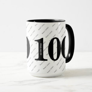 Mug Votre nom Motif - Noir & Blanc - Bold 100