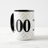 Mug Votre nom Motif - Noir & Blanc - Bold 100 (Devant gauche)