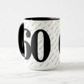 Mug Votre nom Motif - Noir & Blanc - Bold 60 (Devant gauche)