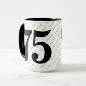 Mug Votre nom Motif - Noir & Blanc - Bold 75 (Devant gauche)