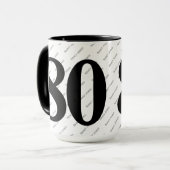 Mug Votre nom Motif - Noir & Blanc - Bold 80 (Devant gauche)