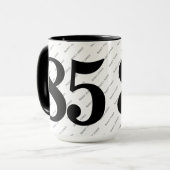 Mug Votre nom Motif - Noir & Blanc - Bold 85 (Devant gauche)