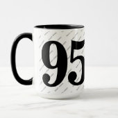 Mug Votre nom Motif - Noir/Blanc - Gras Âge 95 (Gauche)
