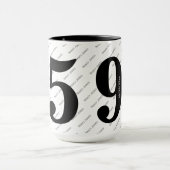 Mug Votre nom Motif - Noir/Blanc - Gras Âge 95 (Centre)