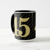 Mug Votre nom Motif - Noir & Or - Gras 45 (Devant gauche)