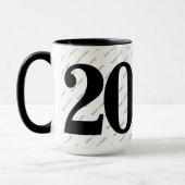 Mug Votre nom Motif - Numéro Gras 20 - Noir/Blanc (Gauche)