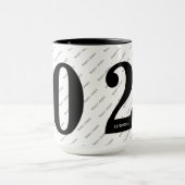 Mug Votre nom Motif - Numéro Gras 20 - Noir/Blanc (Centre)