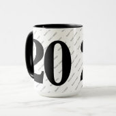 Mug Votre nom Motif - Numéro Gras 20 - Noir/Blanc (Devant gauche)