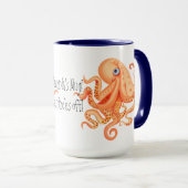 Mug Votre nom tentacules de pieuvre orange mignonne (Devant droit)