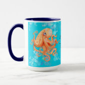 Mug Votre nom tentacules de poulpe avec des bulles (Gauche)