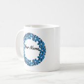 Mug Votre nom, texte, personnalisé, floral (Devant gauche)