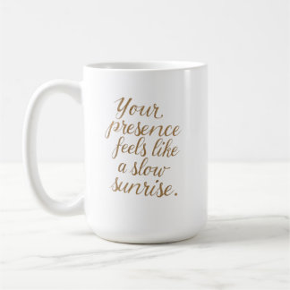 Mug Votre Présence : Un Lever de Soleil Lent