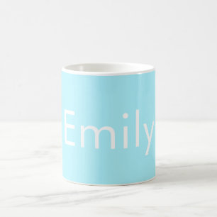 Mug Votre propre nom ou mot   Ciel bleu doux