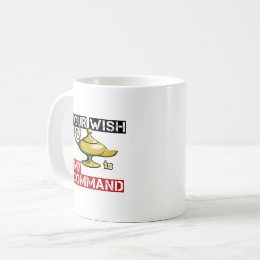 Mug Votre souhait est ma commande Aladdin Lampe Design (Devant gauche)