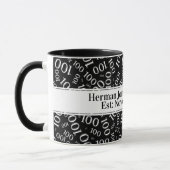 Mug Votre texte : 100e anniversaire Numéro Motif Or (Gauche)