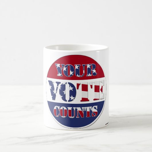 Mug VOTRE VOIX COMPTE ! Rond avec drapeau américain (Centre)