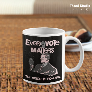 Mug Votre vote compte l'élection rose politique imprim