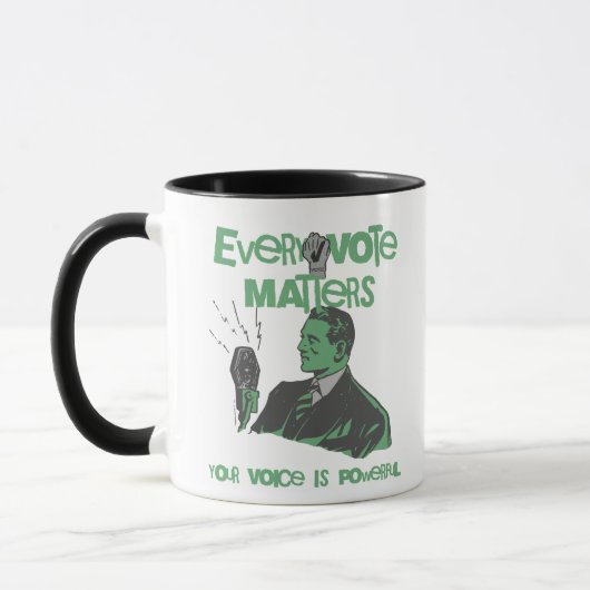Mug Votre vote compte l'élection vert politique imprim (Gauche)