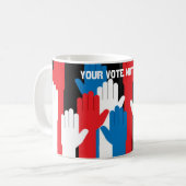 Mug Votre vote compte les mains patriotiques (Devant gauche)