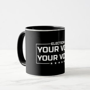 Mug Votre vote Votre police blanche de voix