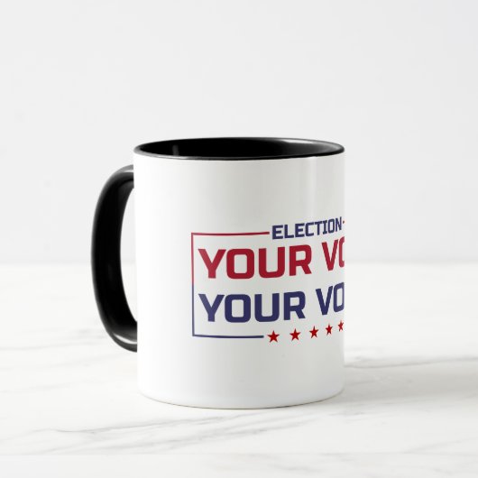 Mug Votre vote Votre police de couleur Voice (Devant gauche)