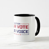 Mug Votre vote Votre police de couleur Voice (Devant droit)