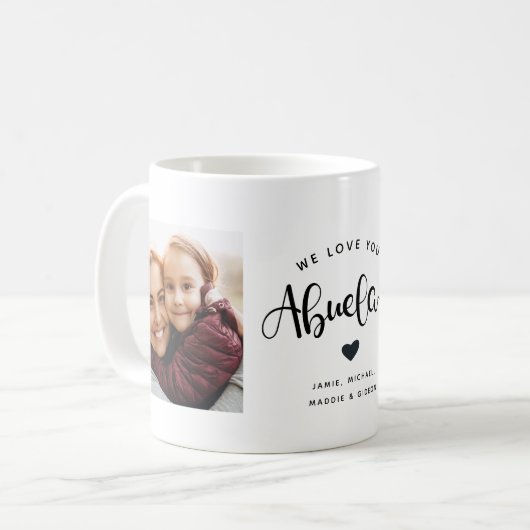 Mug Vous aimez Abuela Coeurs Personnalisé Deux Photo C (Devant gauche)